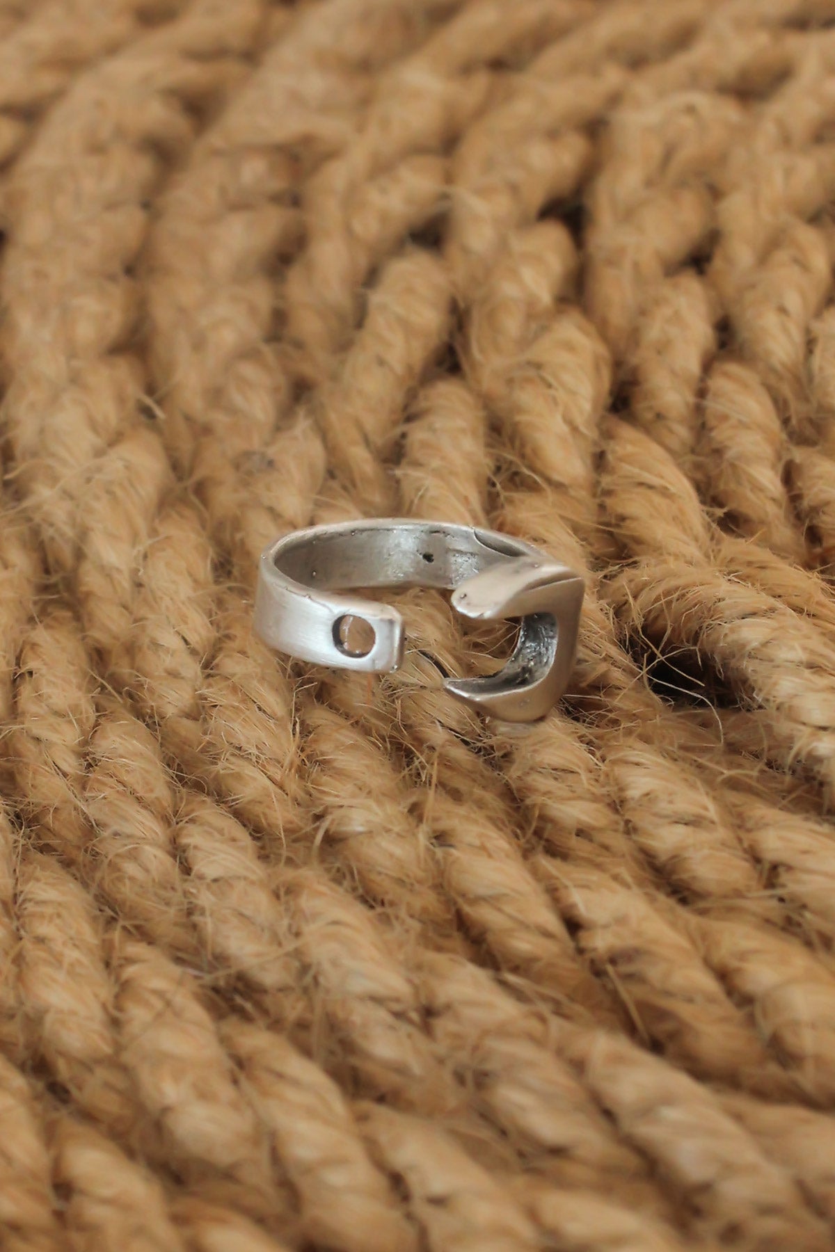 Antique Silver Color Key Model Adjustable Men's Ring