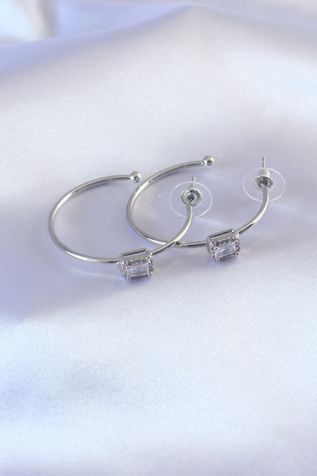 Silver Color Zircon Stone Women's Earrings