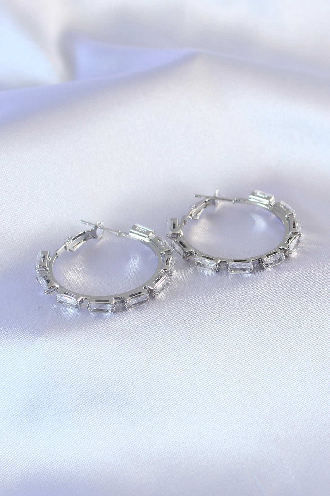 Silver Color Zircon Stone Women's Earrings