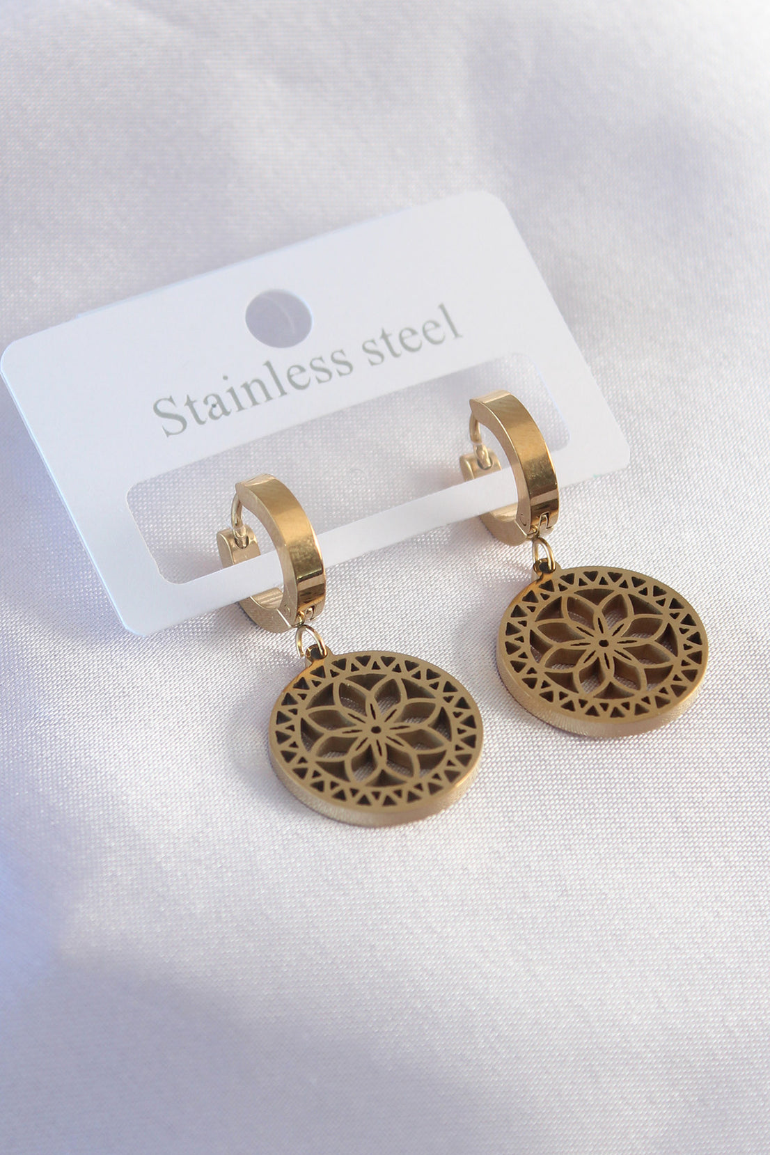 316L Steel Gold Color Lotus Women's Earring