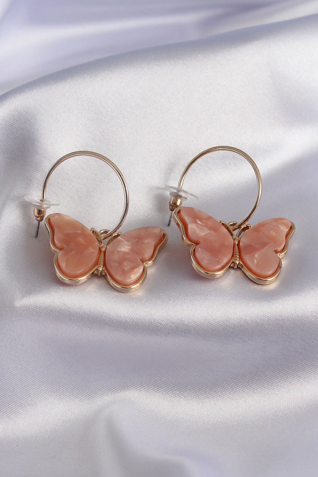 Gold Color Butterfly Model Brass Women's Earrings
