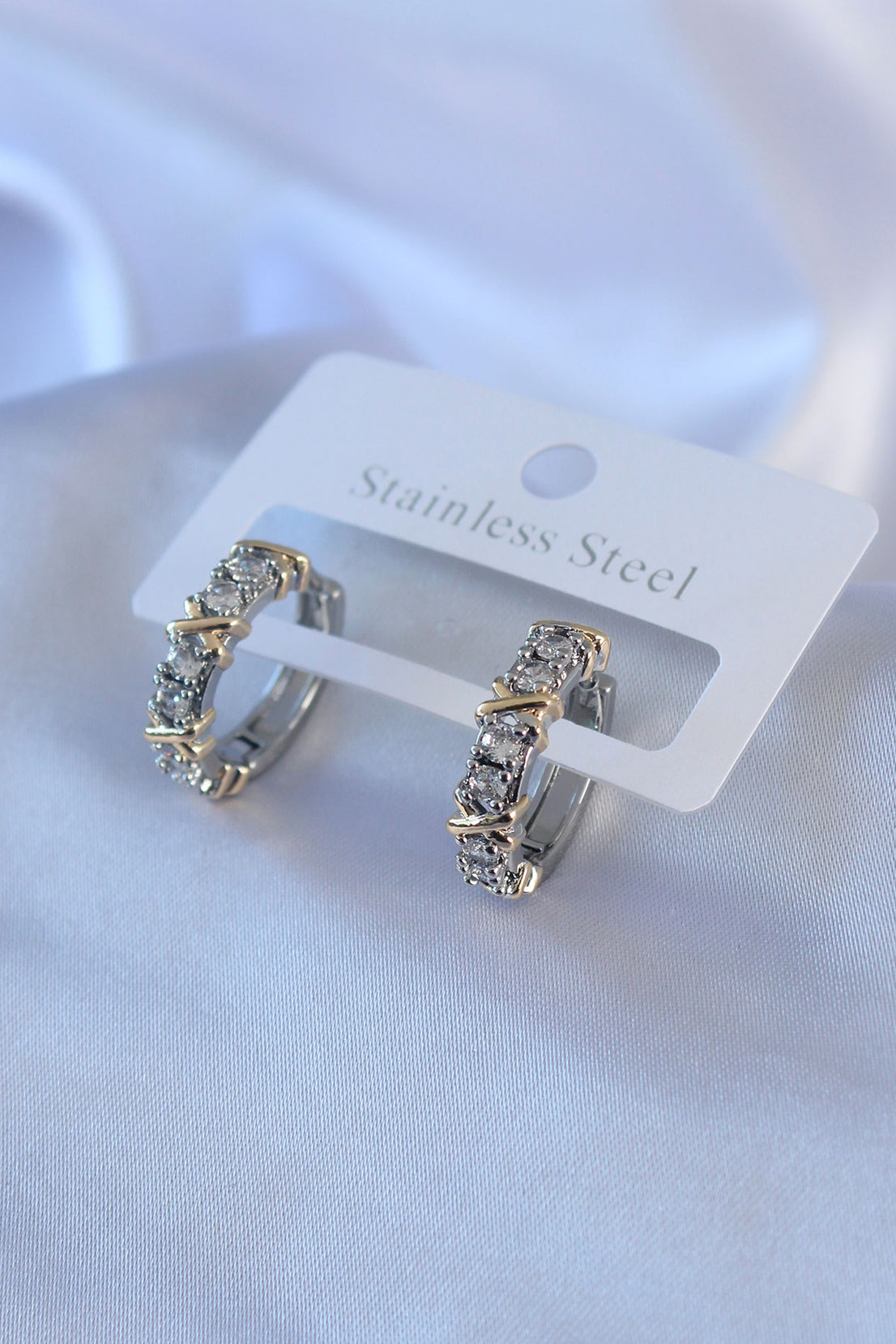 316L Steel Silver Color Zircon Stone Xoxo Model Women's Earrings