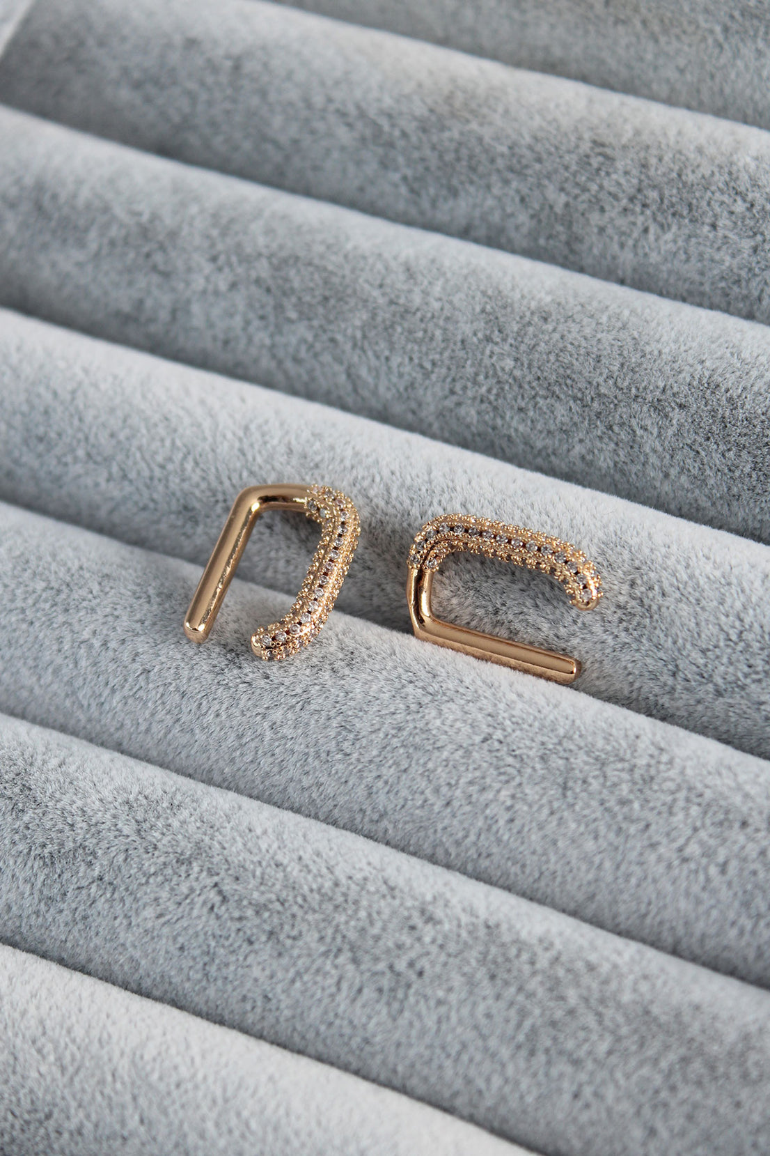 Gold Color Zircon Stone Earcuff Brass Women Cartilage Earring