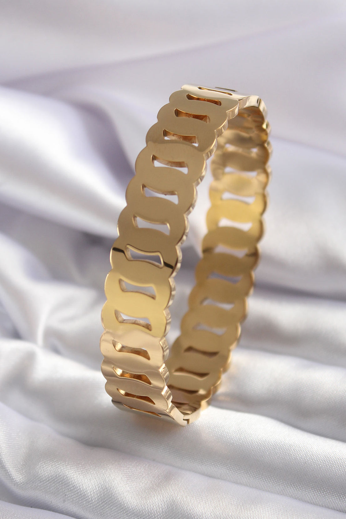 316L Steel Gold Color Cross Ring Model Women's Handcuffs