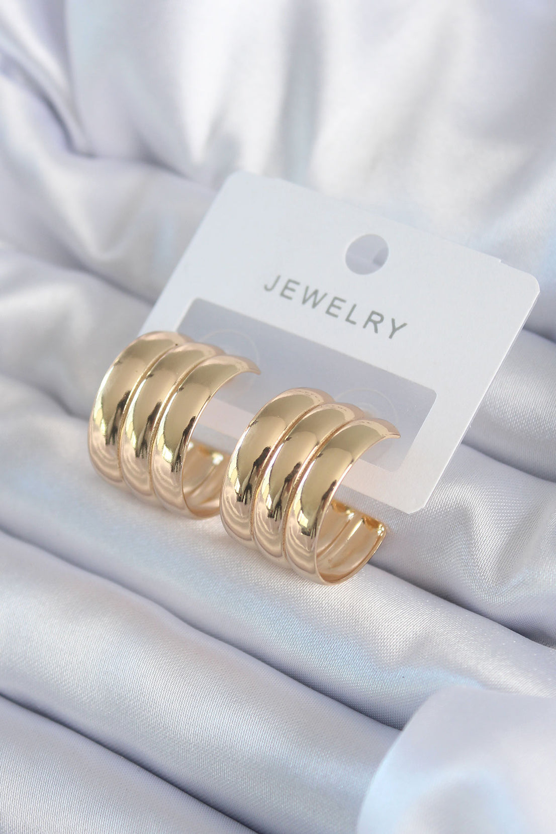 Gold Color Hoop Model Brass Women's Earrings