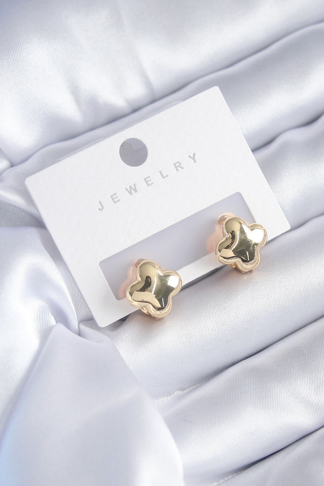 Gold Color Clover Model Brass Women's Earrings
