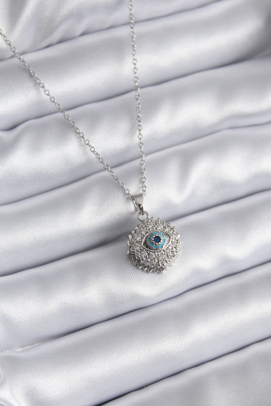 316L Steel Gold Color Zircon Stone Eye Model Women's Necklace