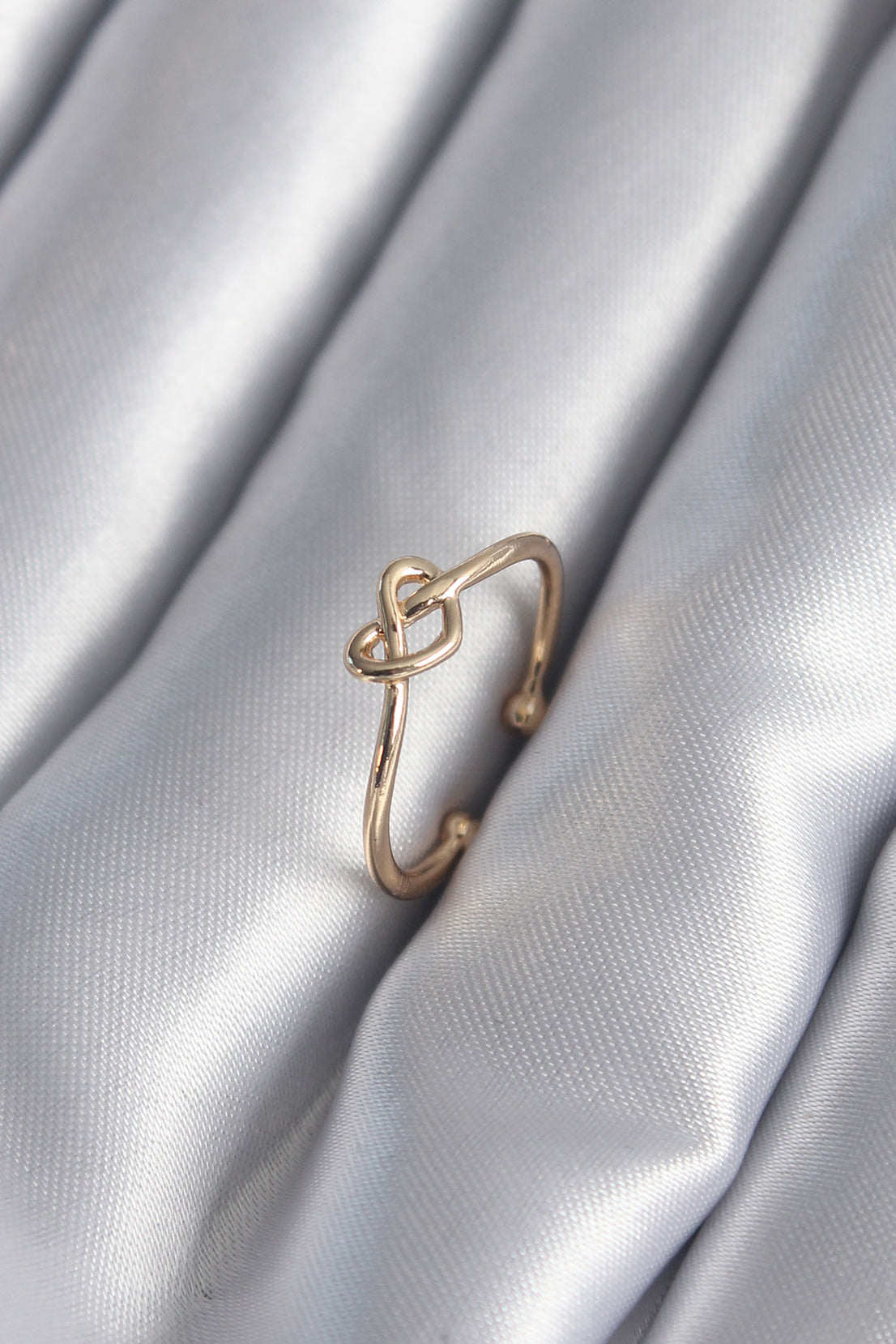 Gold Color Knot Heart Model Women's Ring