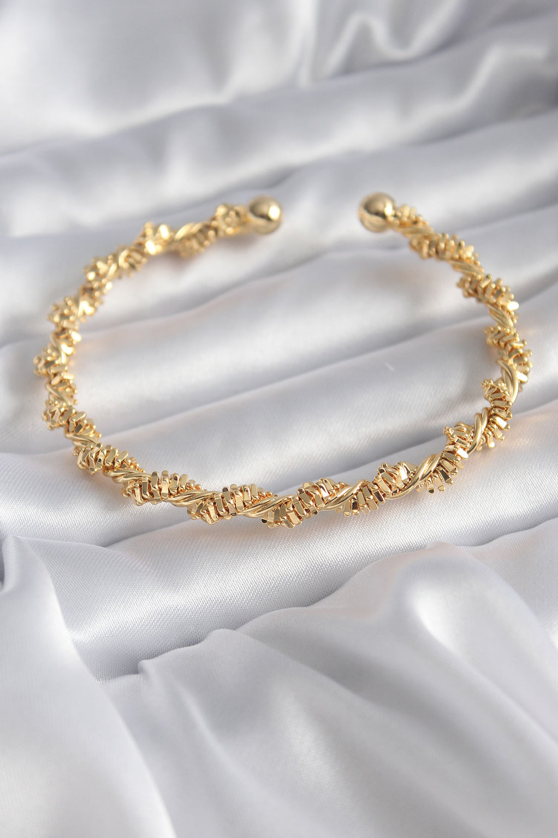 316L Çelik Gold Renk Sarmal Dorika Model Kadın Bileklik