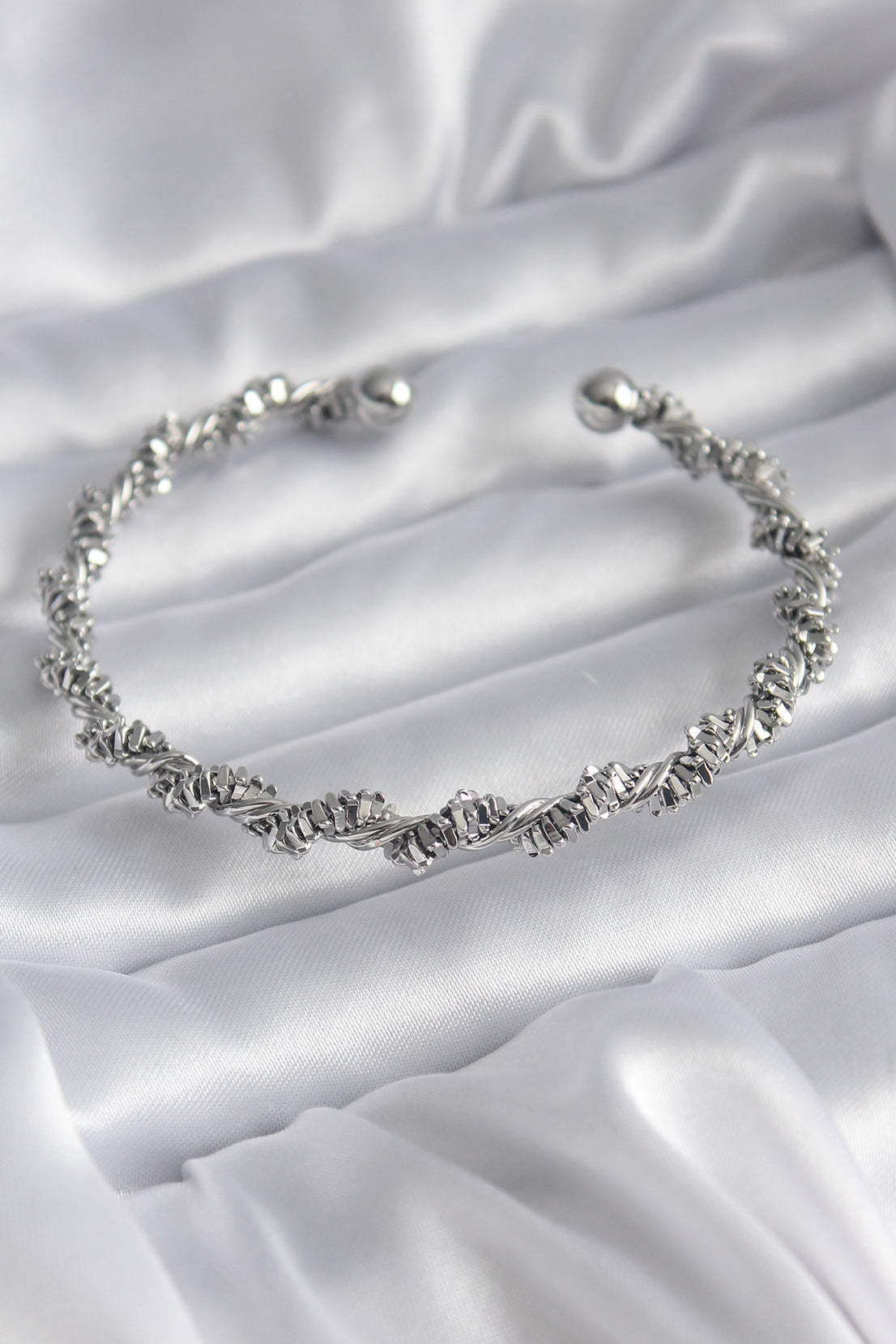 316L Steel Silver Color Spiral Dorika Model Women's Bracelet