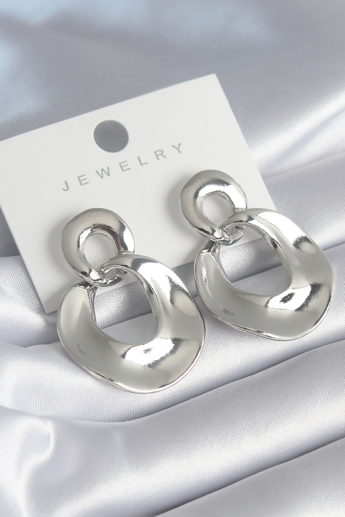 Brass Silver Color Hoop Model Women's Earrings