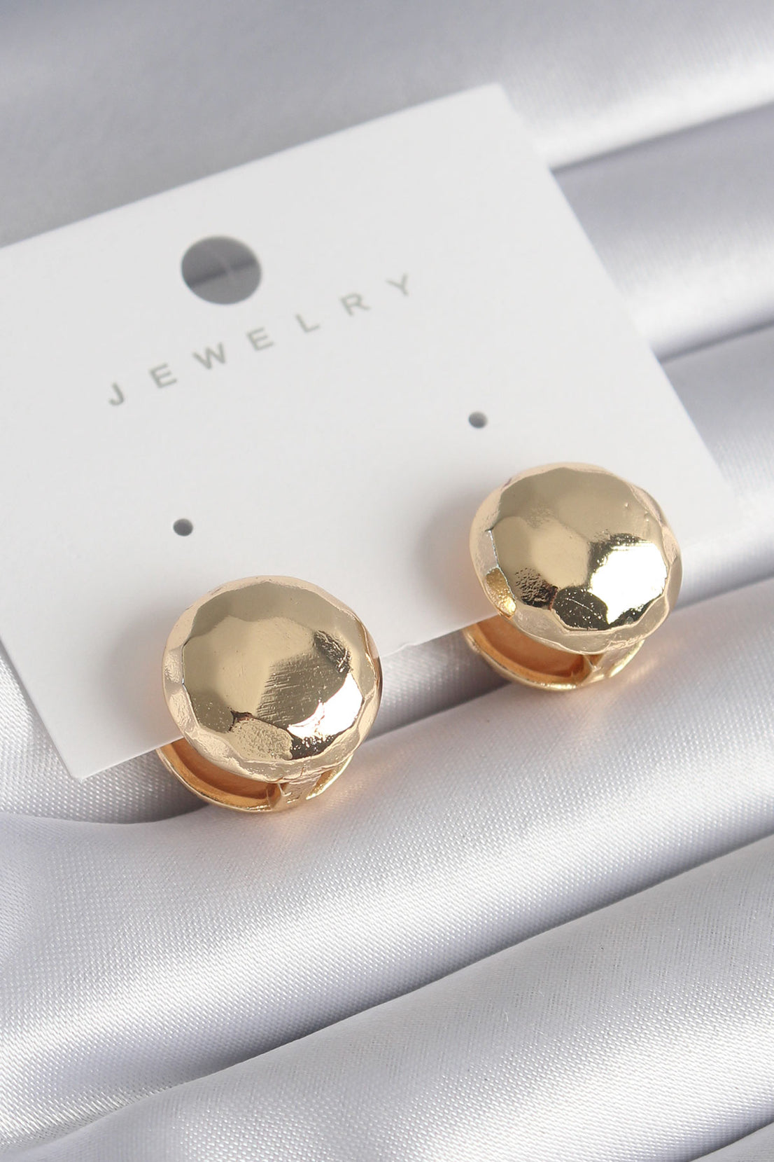 Brass Gold Color Embroidery Detail Top Model Women's Earring