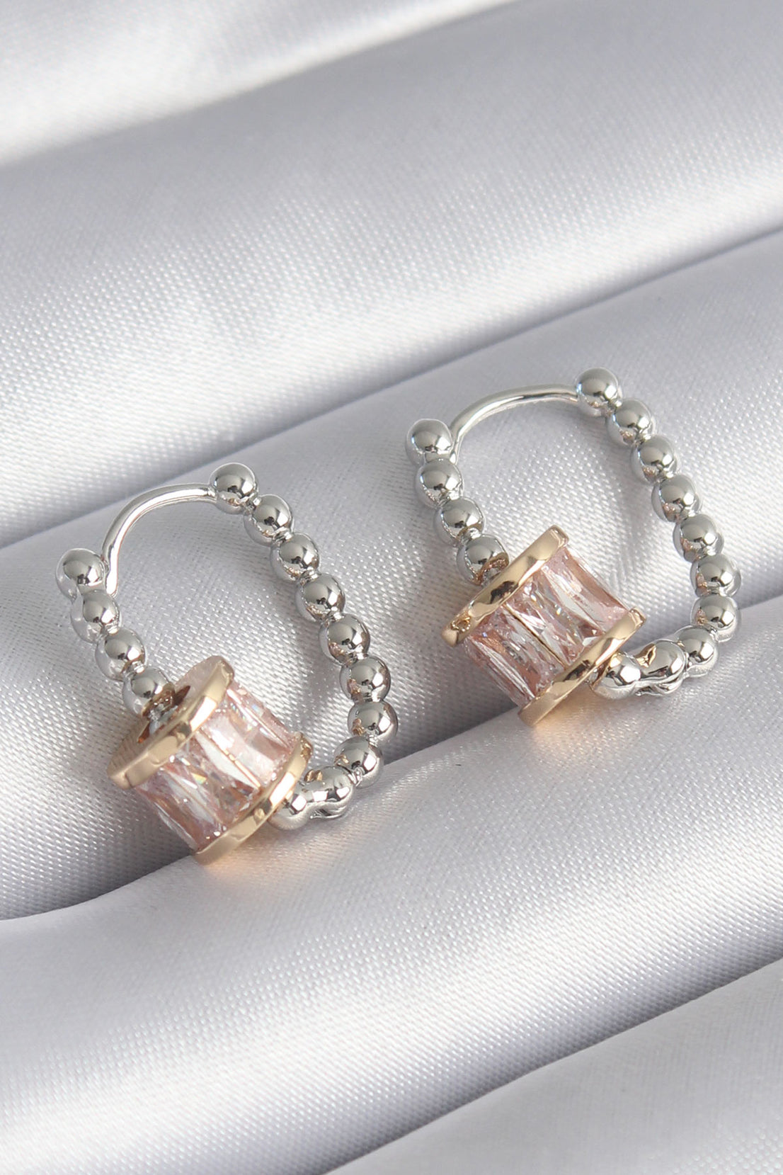 Brass Silver Color Top Model Gold Color Zircon Stone Women's Earrings