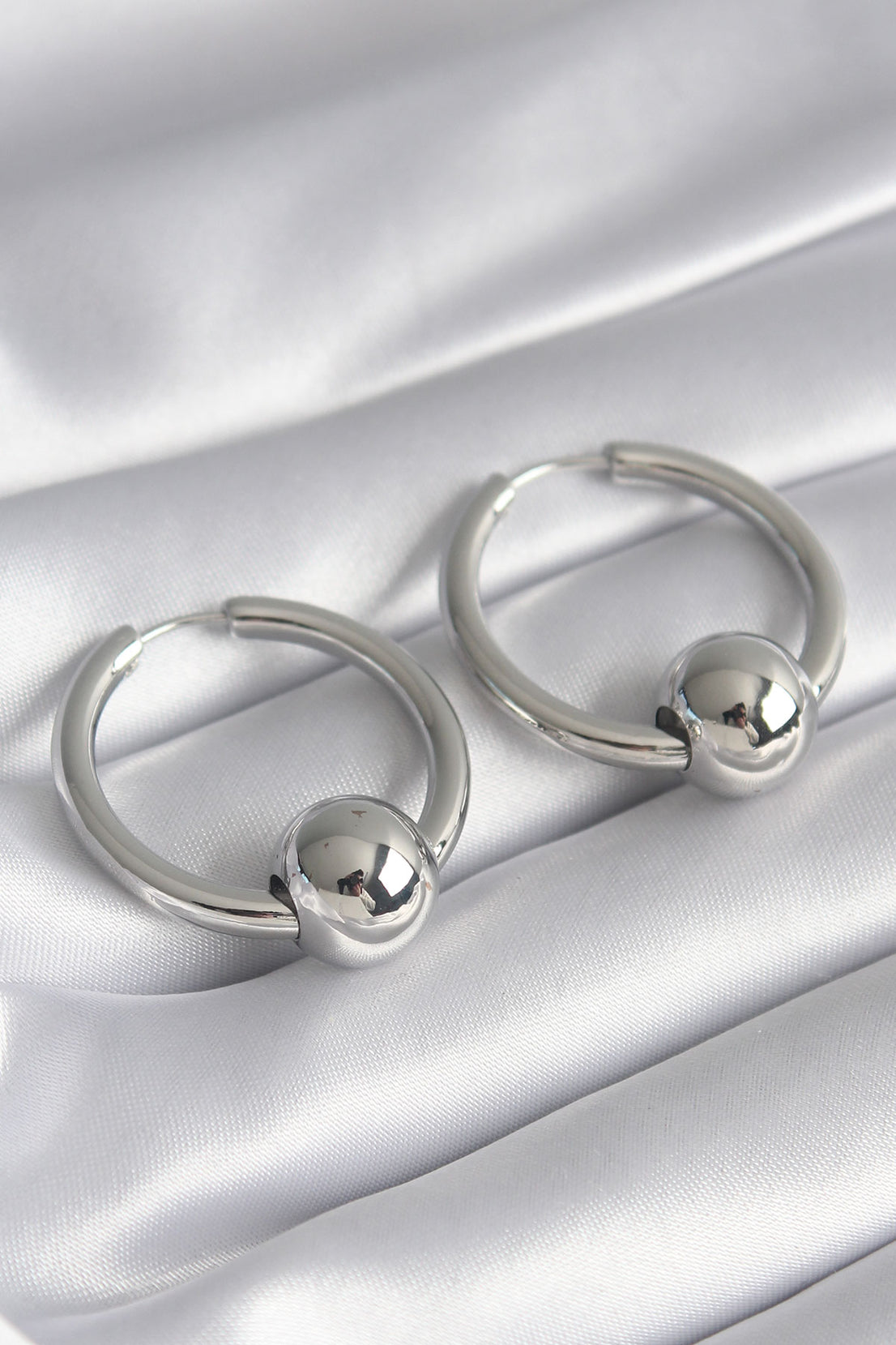 Brass Silver Color Hoop Top Model Women's Earring