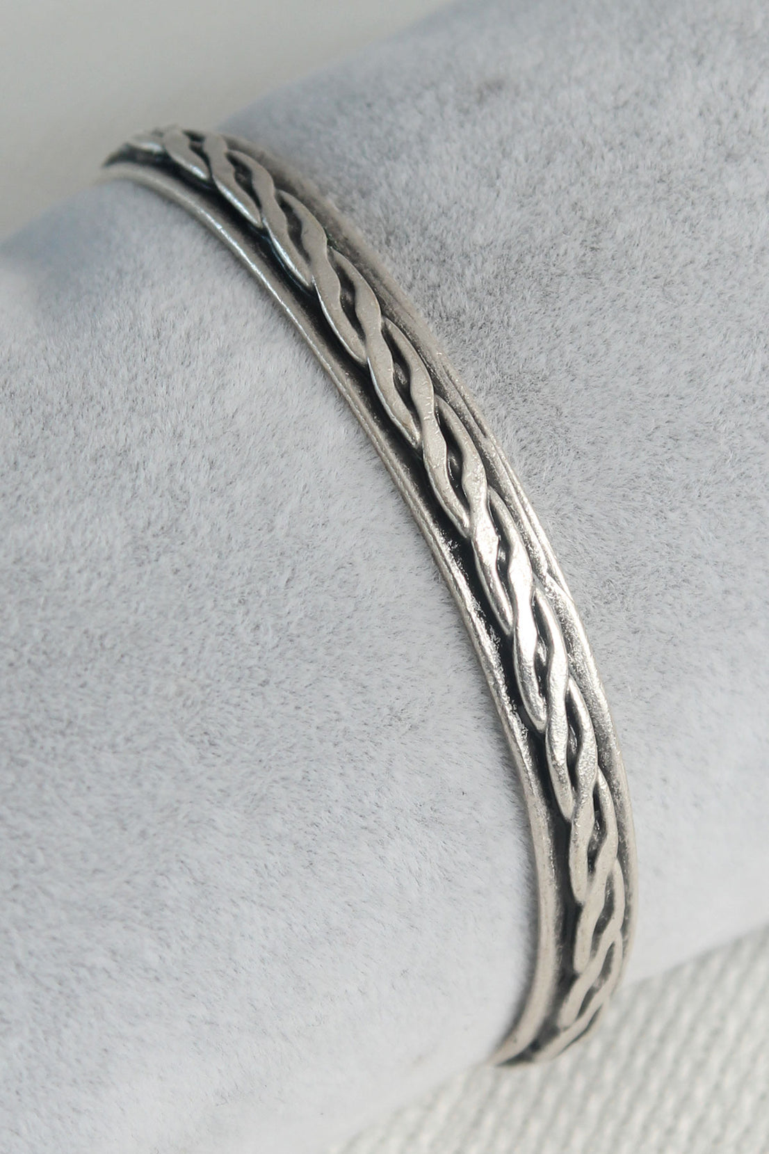 Authentic Model Silver Color Motif Processing Plate Men's Bracelet