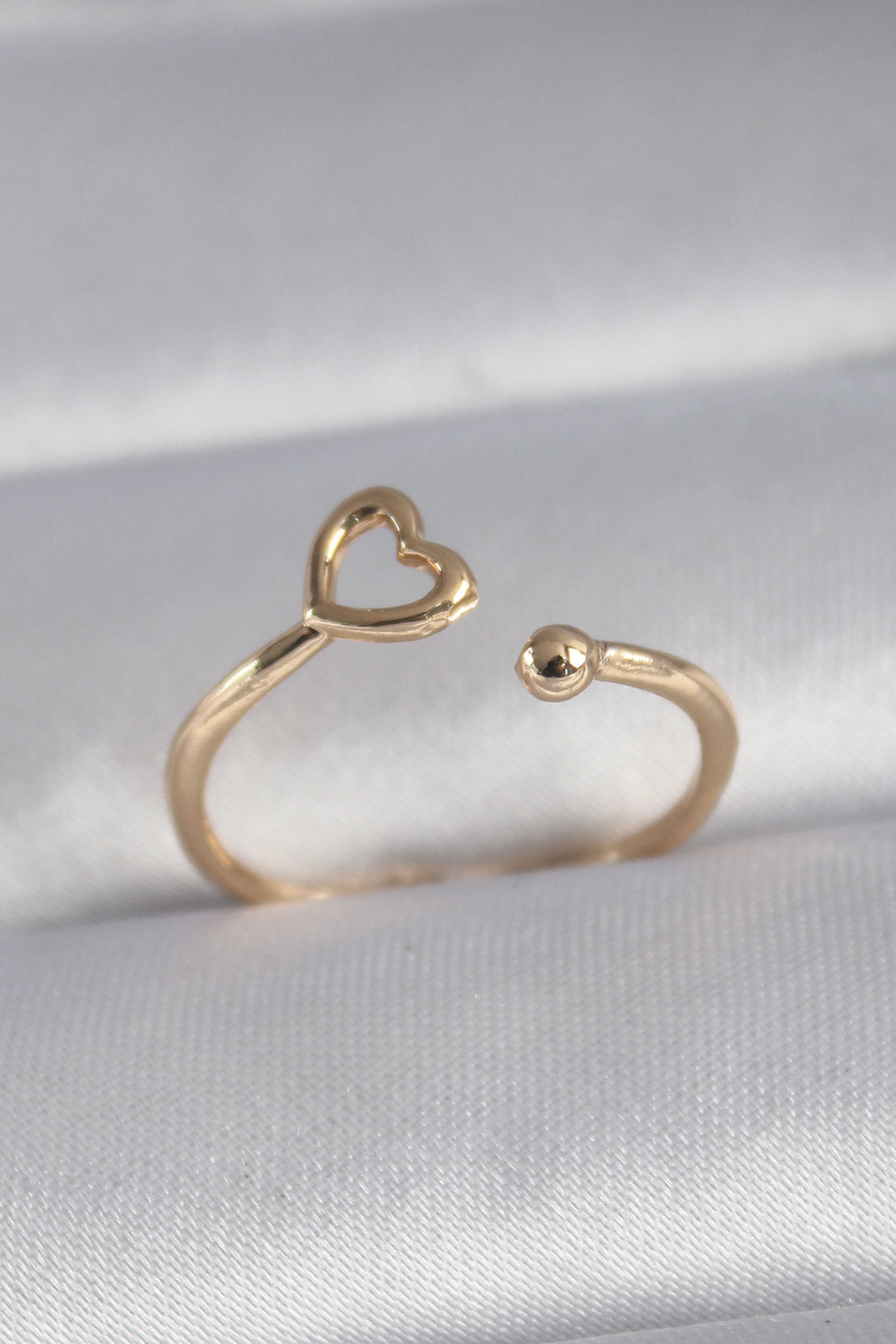 Brass Gold Color Heart Model Women's Ring