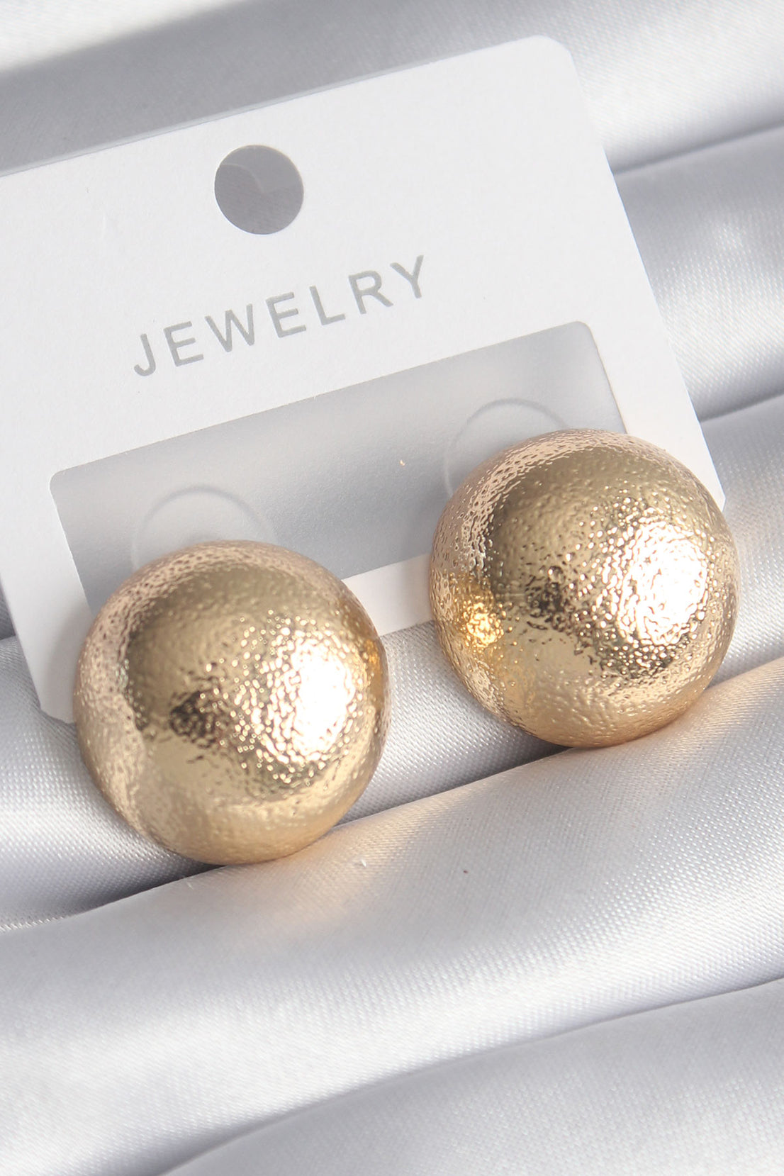 Brass Gold Color Embroidery Detail Top Model Women's Earring
