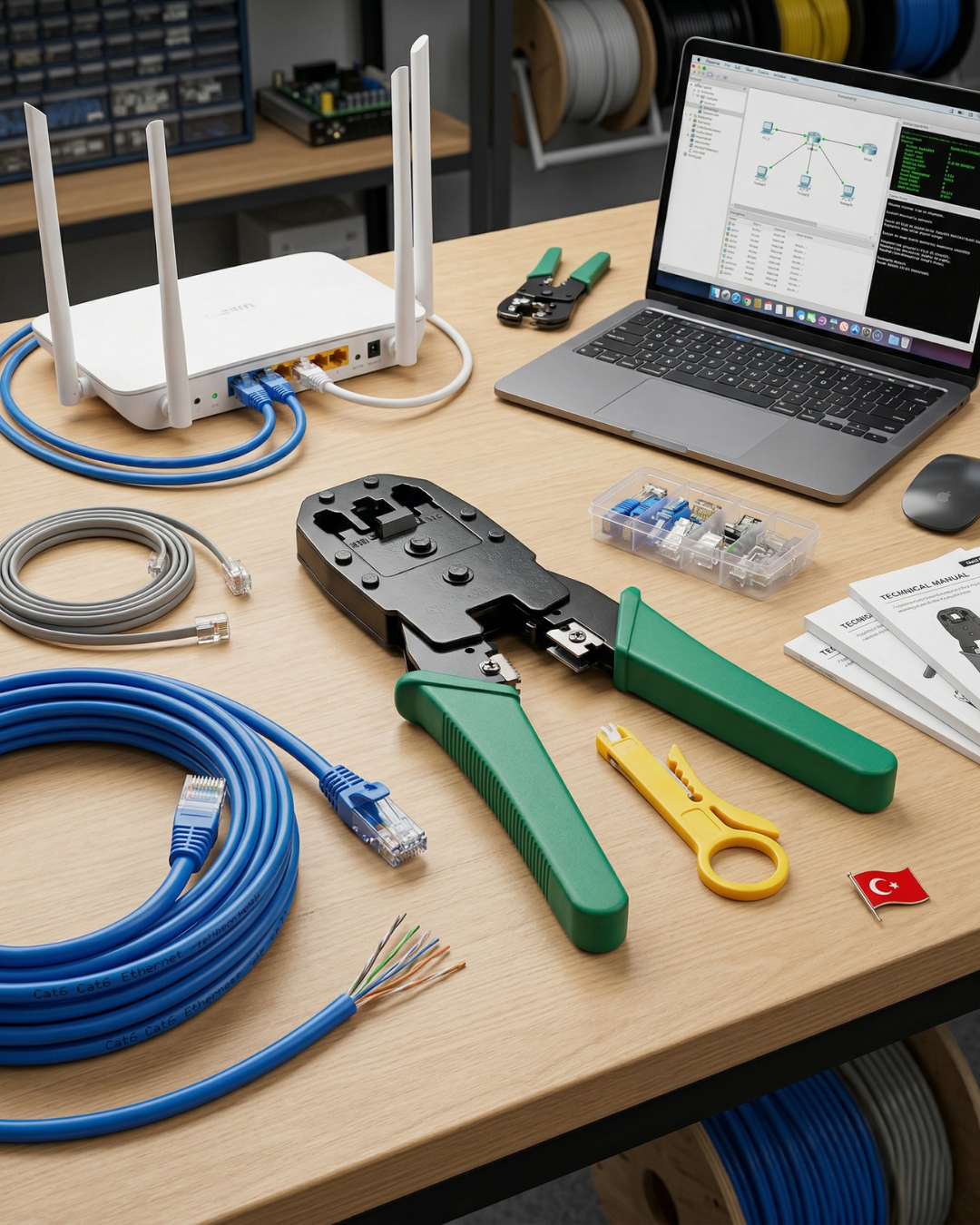 Profesyonel RJ45 RJ11 RJ9 Network Pensesi | CAT5 CAT6 Ethernet Kablo Sıkma, Kesme ve Soyma Aparatı - görsel 5