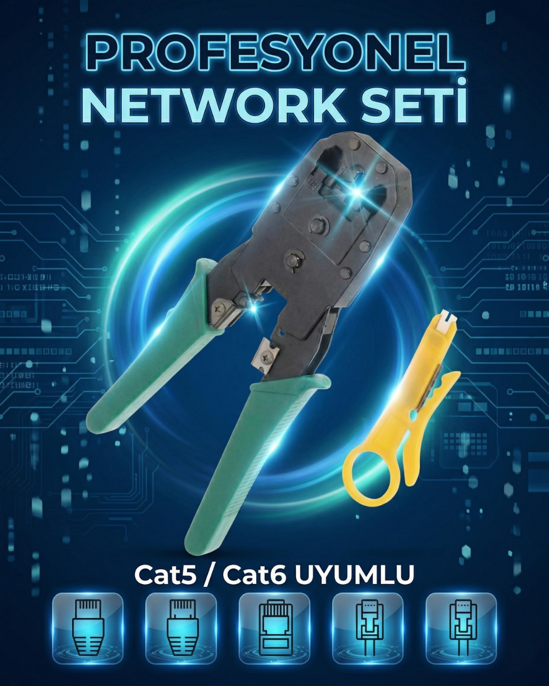 Profesyonel RJ45 RJ11 RJ9 Network Pensesi | CAT5 CAT6 Ethernet Kablo Sıkma, Kesme ve Soyma Aparatı - görsel 7