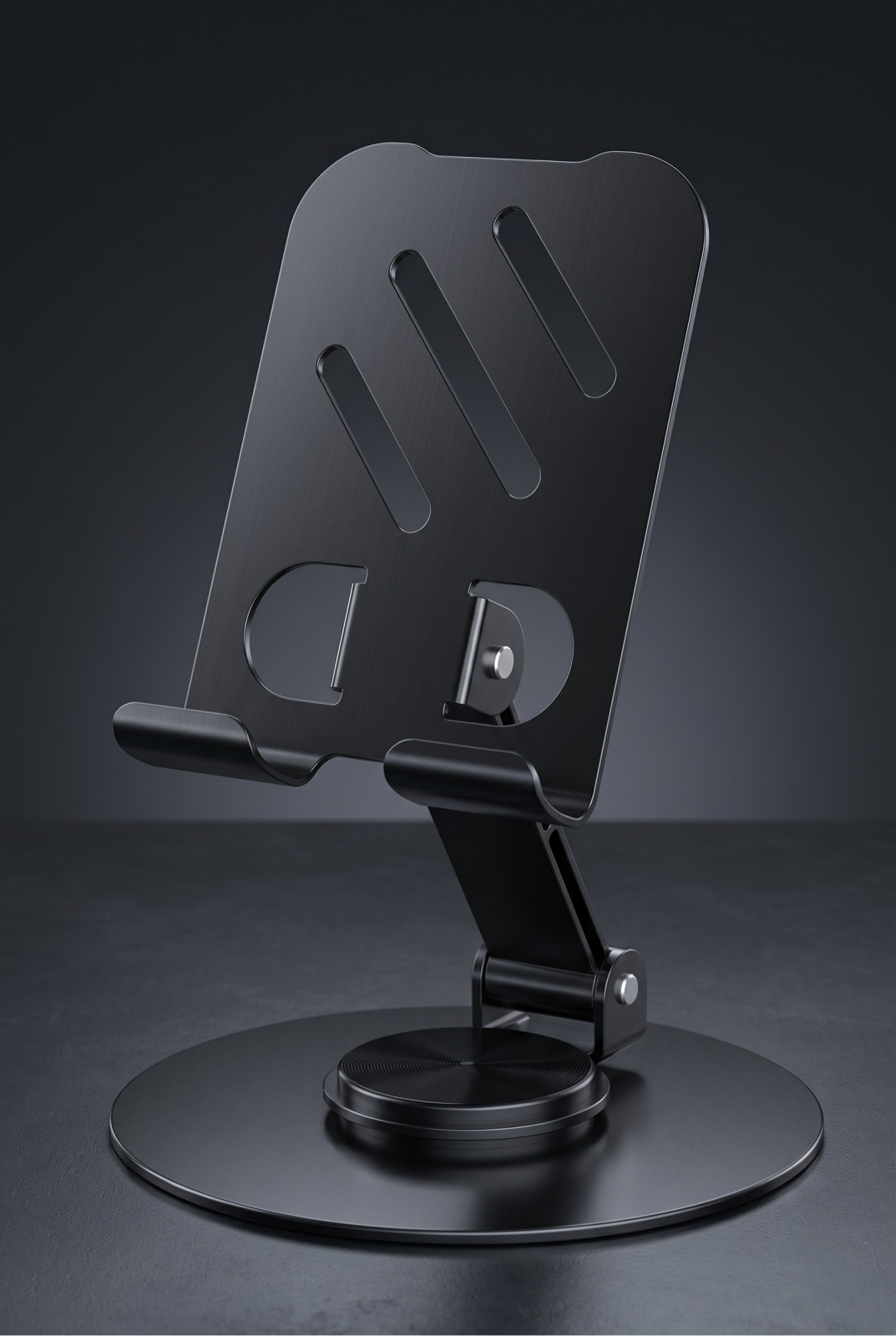 Ayarlanabilir Metal Telefon ve Tablet Tutucu Stand Siyah – Katlanabilir Masaüstü Telefon Standı Universal Uyumlu - görsel 2