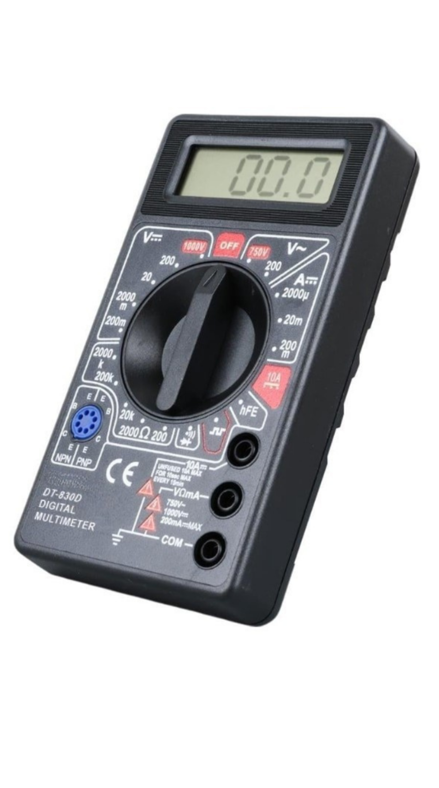 DT830D Dijital Multimetre Avometre Voltaj Akım Direnç Ölçer Elektrik Elektronik Ölçü Aleti Diyot Test Cihazı - görsel 4
