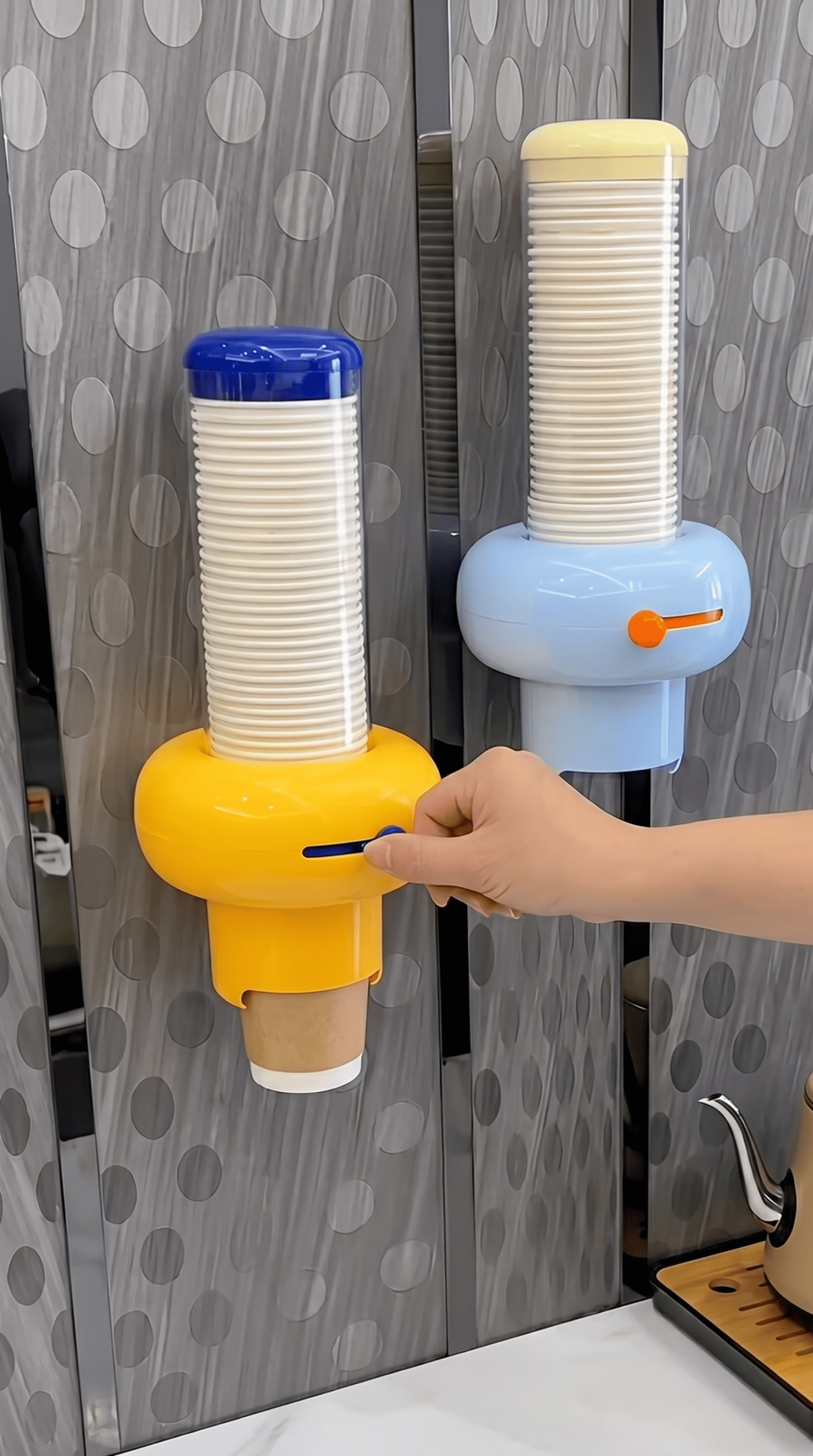Kendinden Yapışkanlı Karton Bardak Dispenseri – Plastik Bardak Tutucu Duvara Monte Pratik Su Sebili Bardaklık - görsel 4