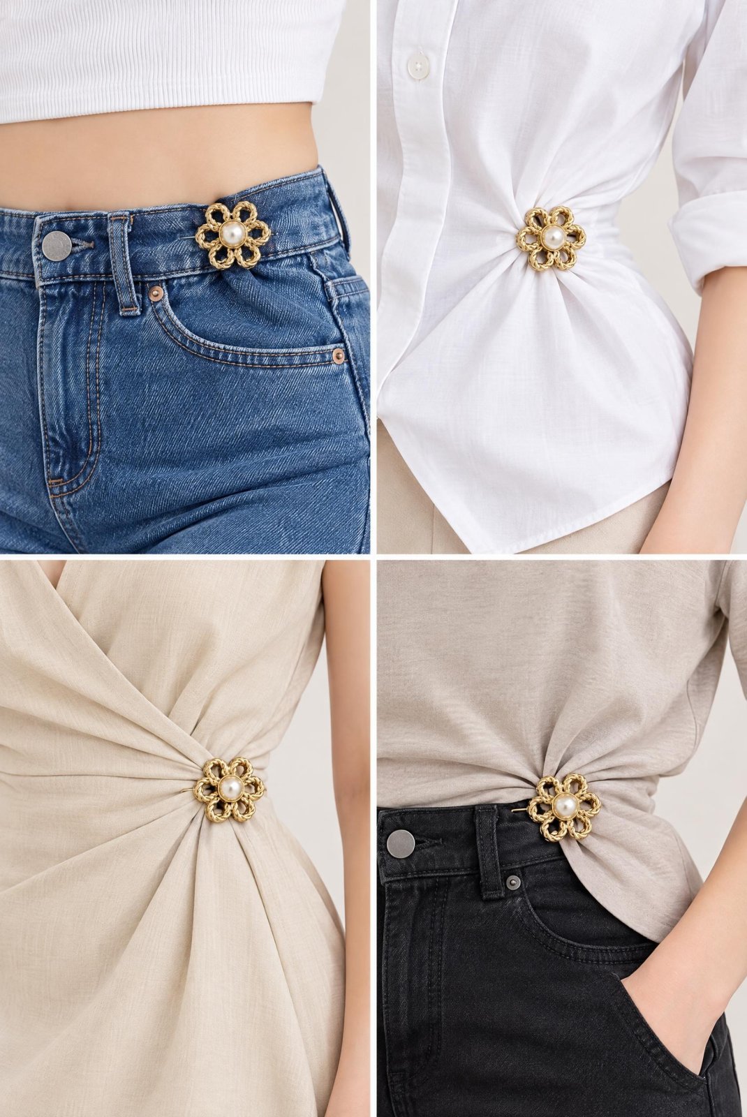 Çiçek Model Pantolon Beli Daraltma Aparatı, Kemer, Broş, Çiçek Model Pantolon Beli Daraltma Çıtçıtı - görsel 3