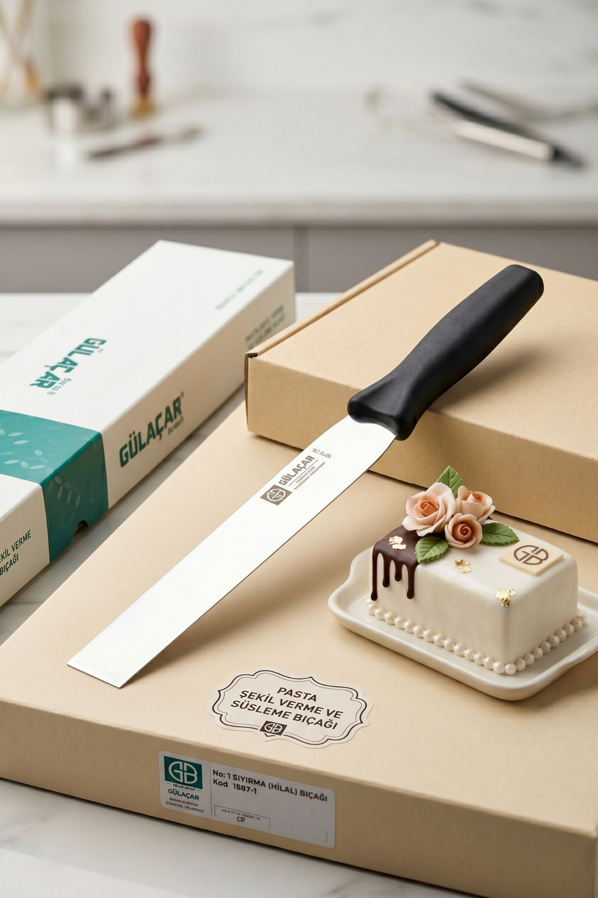 No:1 Paslanmaz Çelik Düz Pasta Sıyırma ve Süsleme Bıçağı (Palet Spatula)