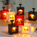 Minyatür LED Şömine, Dekoratif Işıklı Küçük Şömine, Mini LED Şömine Işığı, Sıcak Ambiyanslı Dekor, Maket ve Bebek Evine Özel, Gerçekçi Alev Efektli Minyatür LED Şömine,