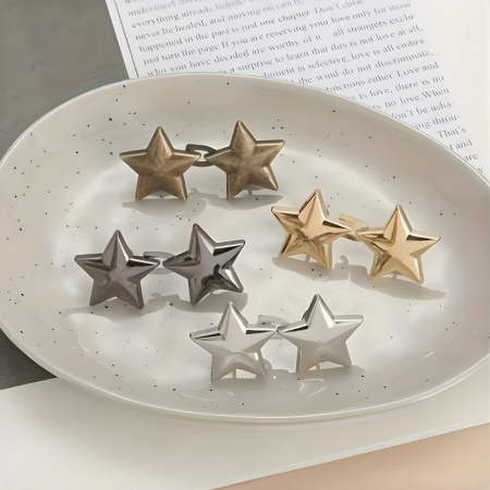 Pantolon Beli Daraltma Aparatı, Broş, Yıldız Kemer , Gold Renk ve Gümüş Renk Bel Daraltma Çıtçıtı, Dayanıklı Demir Çıtçıt, Kot Pantolon Daraltma Aparatı, Kadın