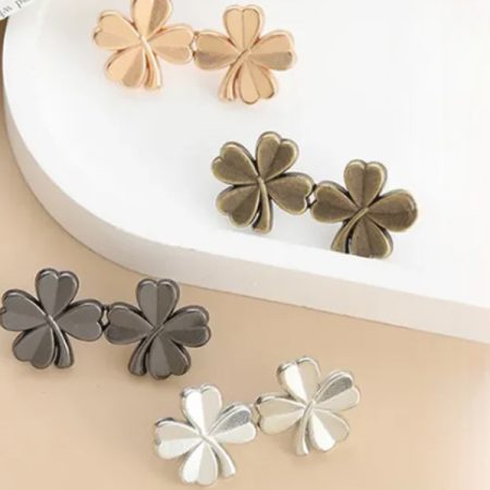 Pantolon Beli Daraltma Aparatı, Broş, Yonca Kemer , Gold ve Gümüş Renk Yonca Bel Daraltma Çıtçıtı, Dayanıklı Demir Çıtçıt, Kot Pantolon Daraltma Aparatı, Kadın