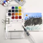 15 Renk Mini Taşınabilir Suluboya Seti – Katlanır Paletli Seyahat Boya Kutusu