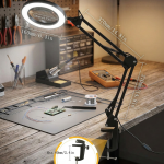 LED Büyüteçli Masa Lambası 5X 10X – 3 Renk Ayarlı USB Akrobat Kollu Işıklı Büyüteç