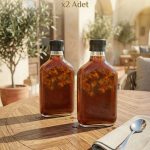 2'li 200 ml Cam Cold Brew Şişe, Siyah Kapaklı Soğuk Kahve Şişesi, Sızdırmaz Cam İçecek Şişesi