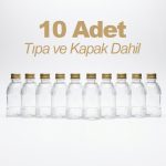 10'lu Set Mandalina Model PET Şişe Metal Gold Kapaklı Damlalıklı, Kolonya Şişesi Parfüm Şişesi 50 cc